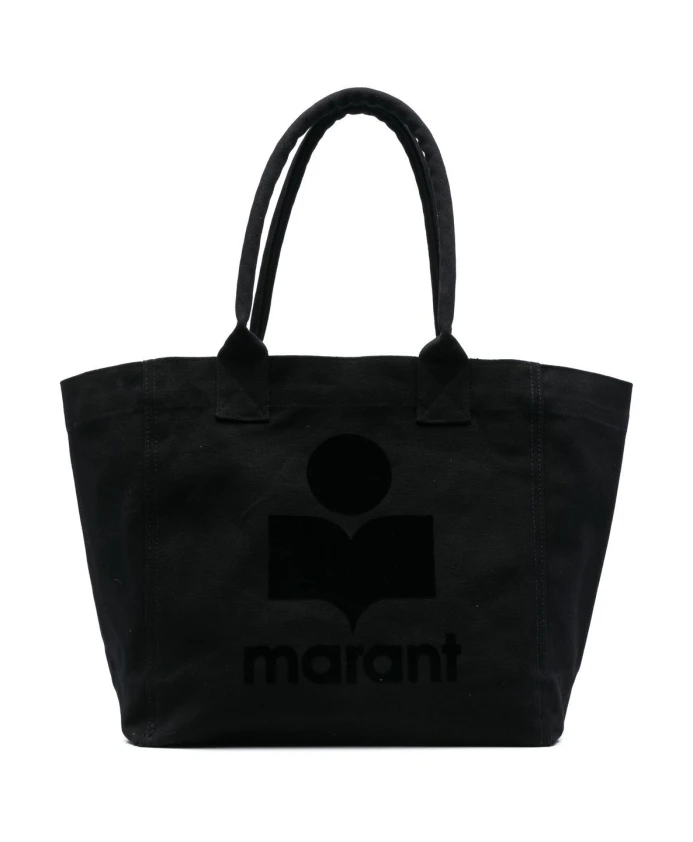 Черная хлопковая сумка-шоппер с логотипом Isabel Marant, черный
Черная хлопковая сумка-шоппер с логотипом Isabel Marant, черный