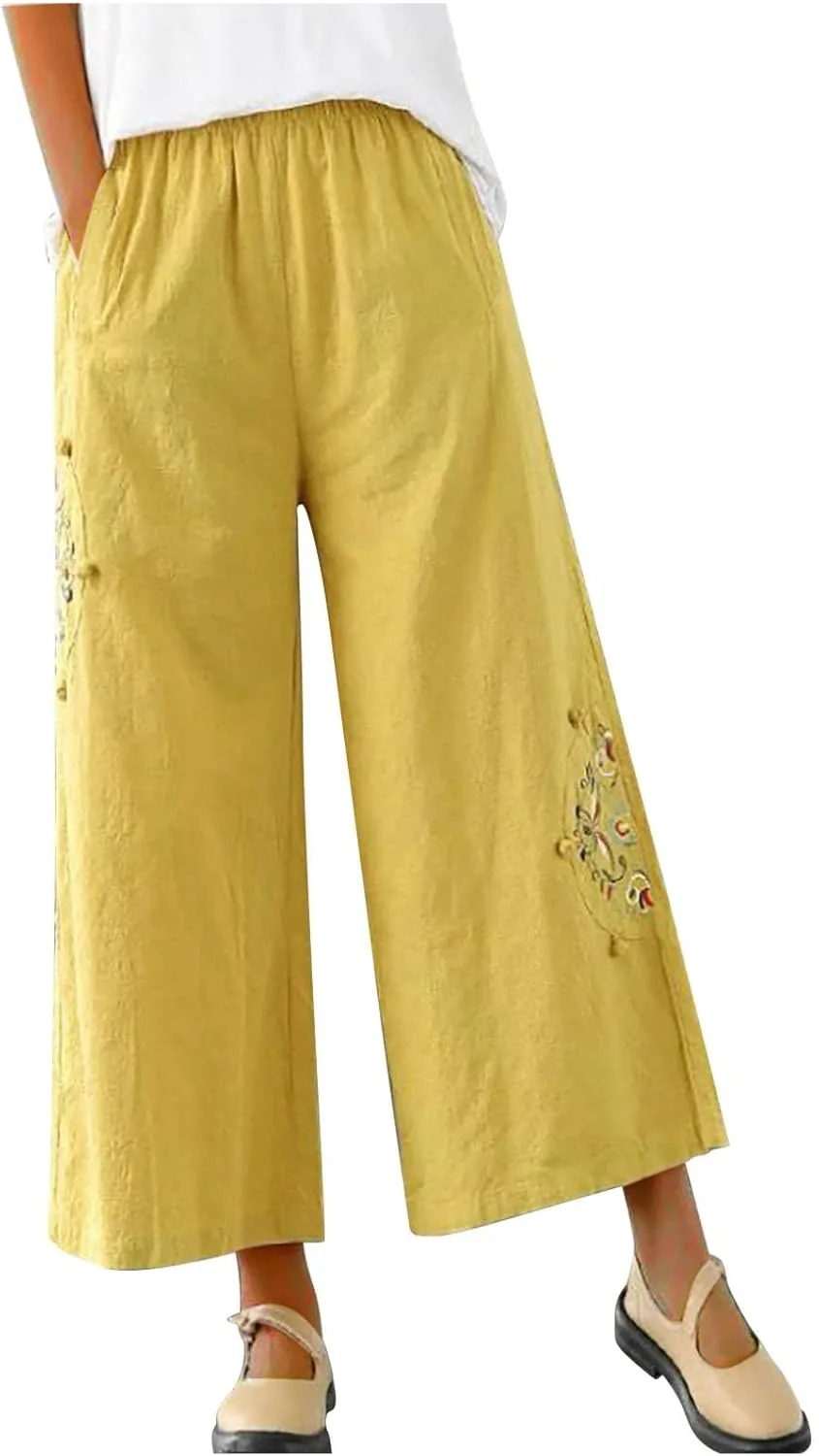 Женские палаццо с высокой талией и этнической вышивкой LMSXCT
Женские палаццо с высокой талией и этнической вышивкой LMSXCT