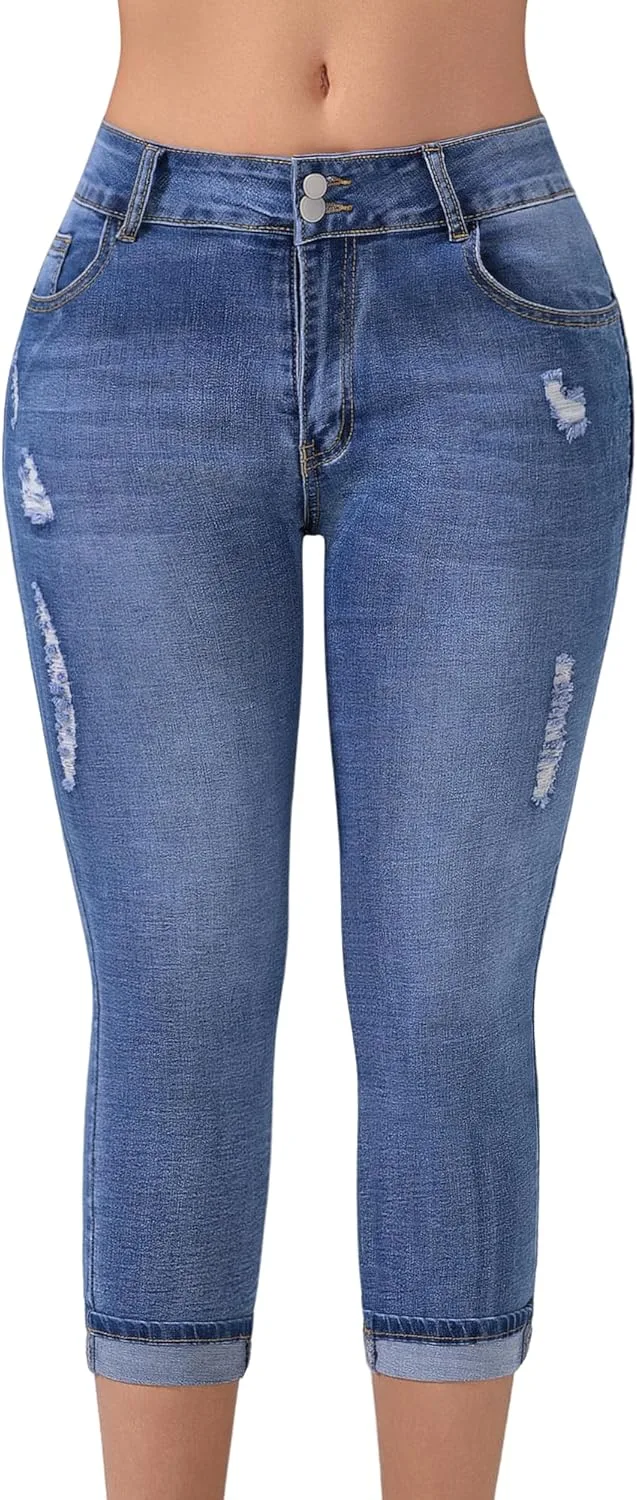 Женские джинсы капри скинни с высокой талией Queenwin
Женские джинсы капри скинни с высокой талией Queenwin