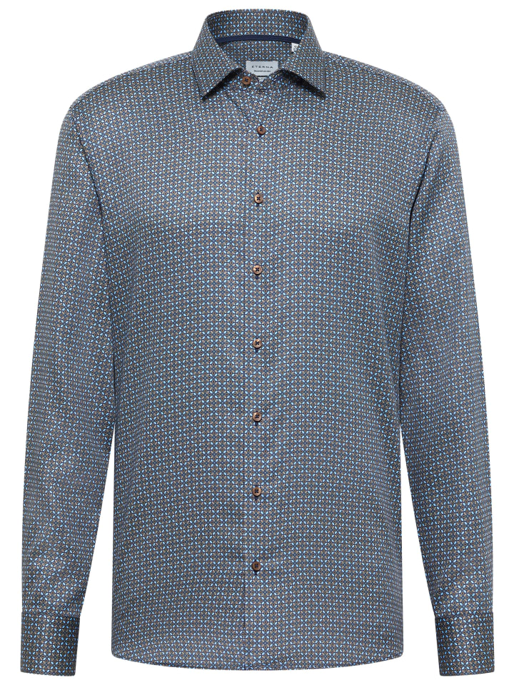 Рубашка приталенного кроя коричневого цвета Eterna
Рубашка приталенного кроя коричневого цвета Eterna