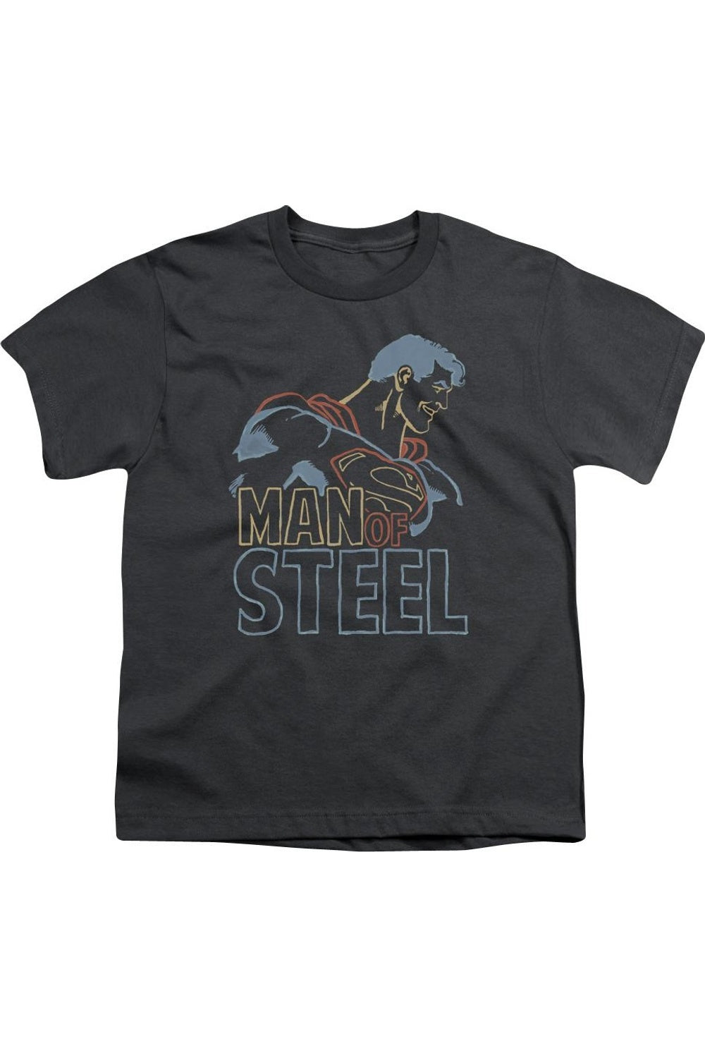 Футболка с цветными линиями Superman для детей Gildan, Charcoal 
Футболка с цветными линиями Superman для детей Gildan, Charcoal