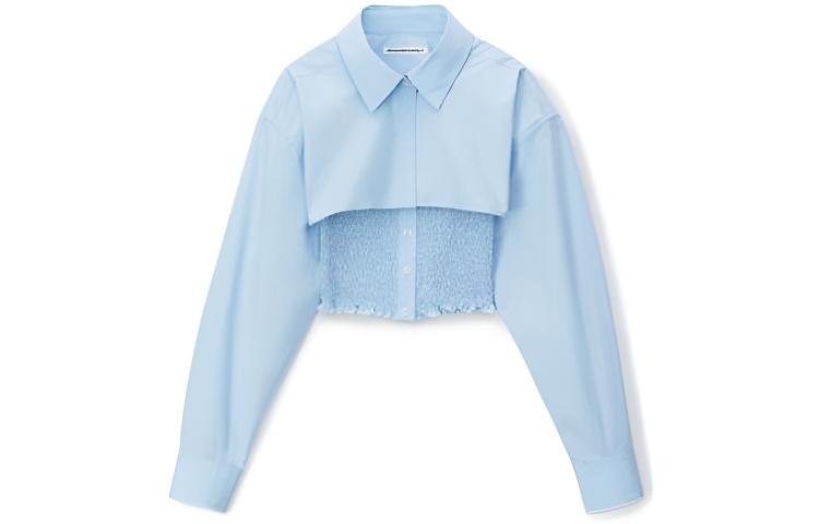 Футболка Alexander Wang с многослойной буфами и сборками, светло-голубая
Футболка Alexander Wang с многослойной буфами и сборками, светло-голубая