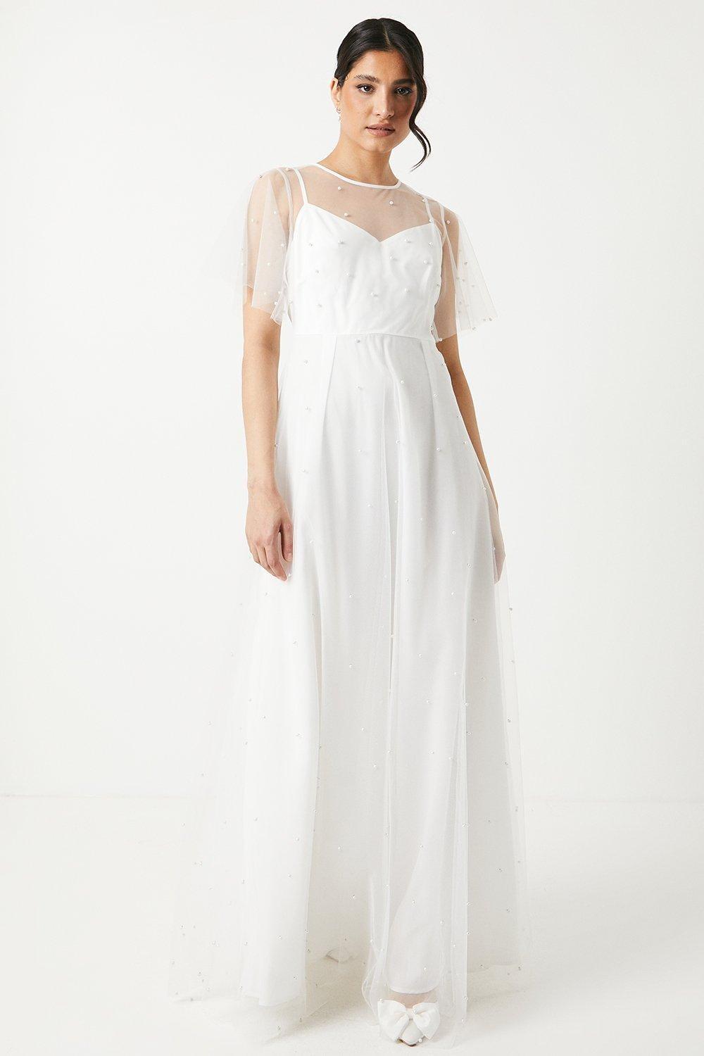 Свадебное платье из сетки с жемчугом Coast, белый
Свадебное платье из сетки с жемчугом Coast, белый