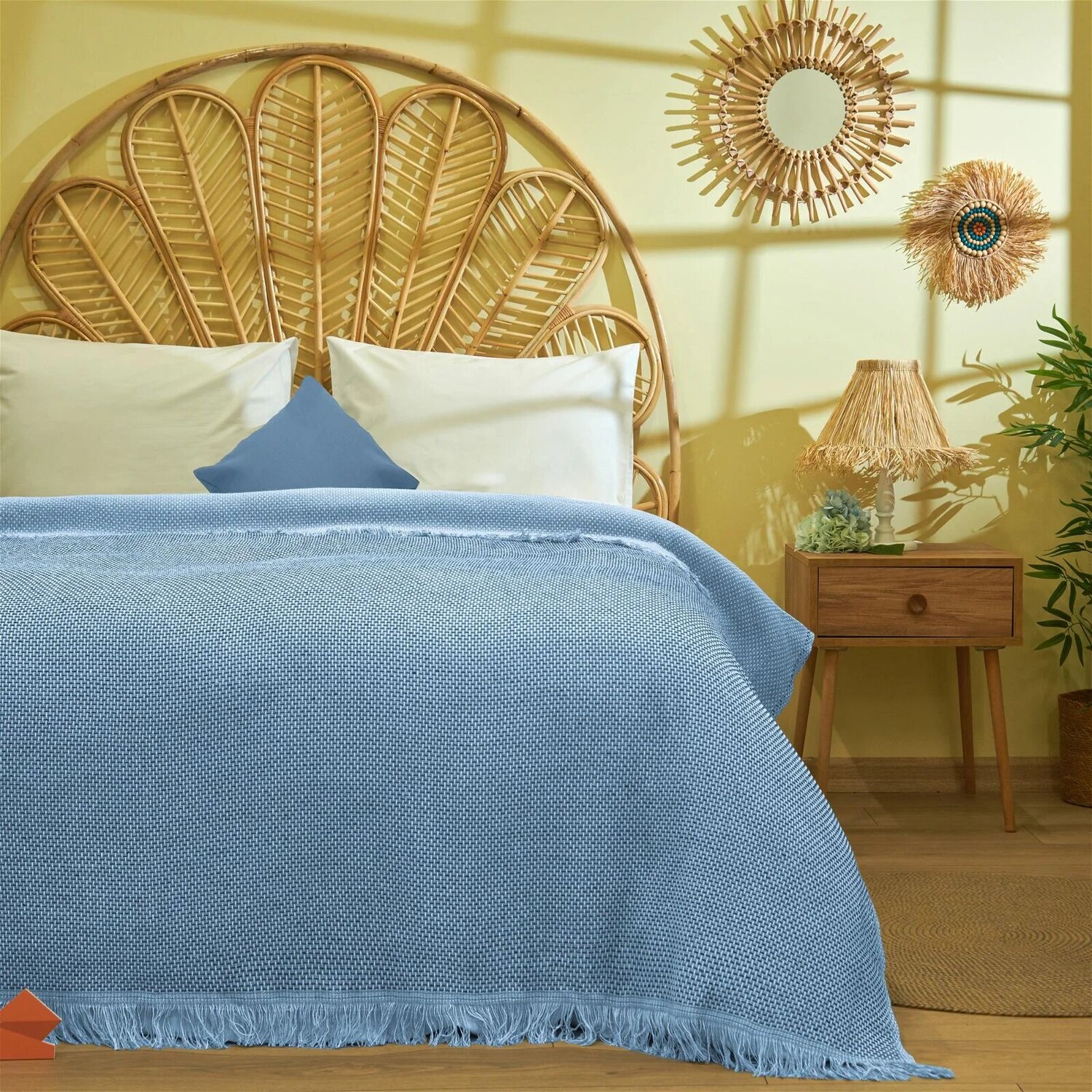 Покрывало для двуспальной кровати Buca Wool Bedacta - Синий - 220x240 см Buca Yün
Покрывало для двуспальной кровати Buca Wool Bedacta - Синий - 220x240 см Buca Yün