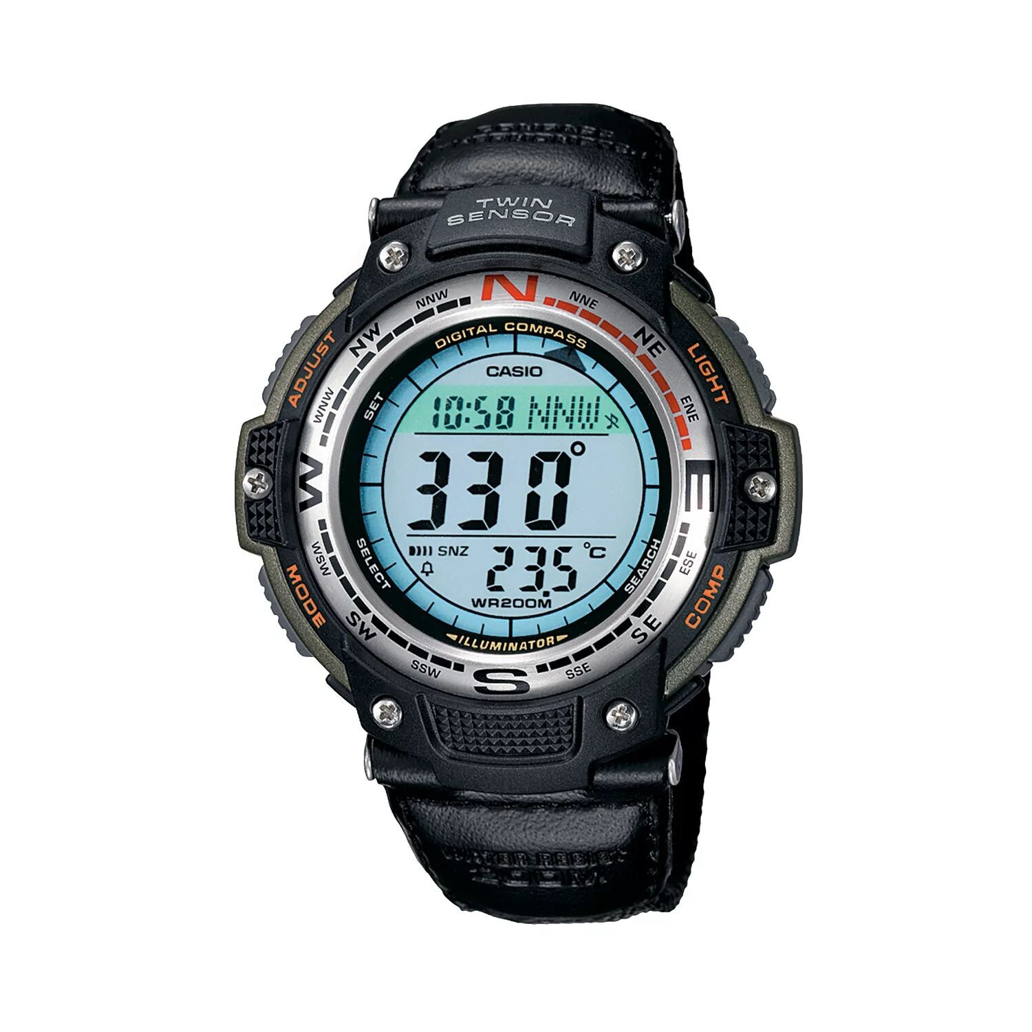 Мужские часы с цифровым хронографом с двойным датчиком — SGW100B-3V Casio
Мужские часы с цифровым хронографом с двойным датчиком — SGW100B-3V Casio