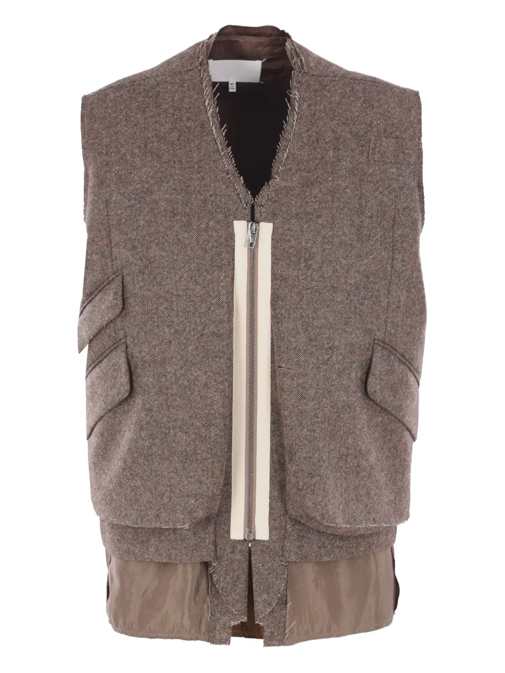 Шерстяной жилет с карманами-клапанами MAISON MARGIELA, коричневый
Шерстяной жилет с карманами-клапанами MAISON MARGIELA, коричневый