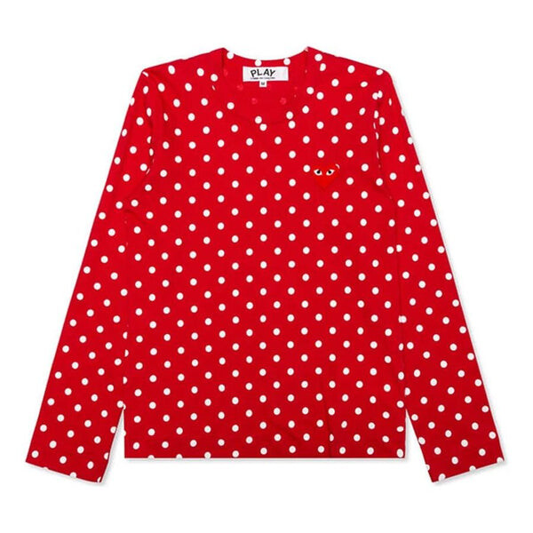 Футболка polka dot long sleeve tee 'red white' Comme Des Garcons Play, красный 
Футболка polka dot long sleeve tee 'red white' Comme Des Garcons Play, красный