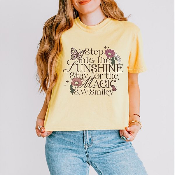 SWSmiley step into the sunshine - женский бокси кроп топ с принтом Simply Sage Market, Butter
SWSmiley step into the sunshine - женский бокси кроп топ с принтом Simply Sage Market, Butter