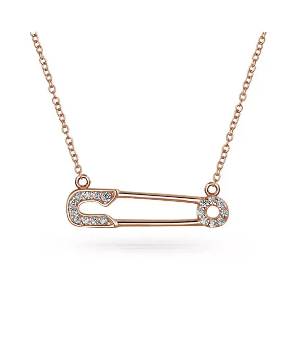 Ожерелье с подвеской в виде английской булавки с фианитами — символ солидарности — позолоченное стерлинговое серебро Bling Jewelry, rose
Ожерелье с подвеской в виде английской булавки с фианитами — символ солидарности — позолоченное стерлинговое серебро Bling Jewelry, rose