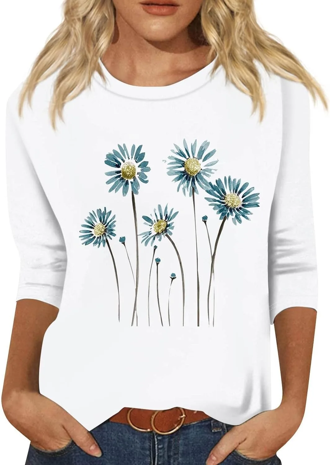 Летний топ для женщин с 3/4 рукавом и принтом FQZWONG
Летний топ для женщин с 3/4 рукавом и принтом FQZWONG