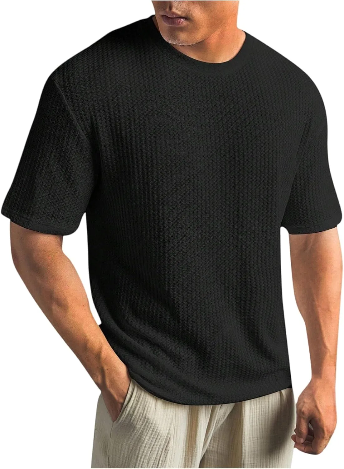 Мужская вязаная футболка с V-образным вырезом и коротким рукавом ZWSPTO
Мужская вязаная футболка с V-образным вырезом и коротким рукавом ZWSPTO