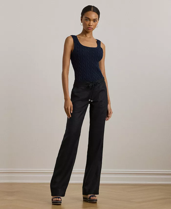 Широкие брюки из 100% льна, 0PS-22W Lauren Ralph Lauren, фиолетовый 
Широкие брюки из 100% льна, 0PS-22W Lauren Ralph Lauren, фиолетовый