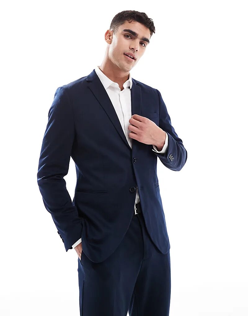 Приталенный пиджак из джерси Jack & Jones темно-синего цвета
Приталенный пиджак из джерси Jack & Jones темно-синего цвета