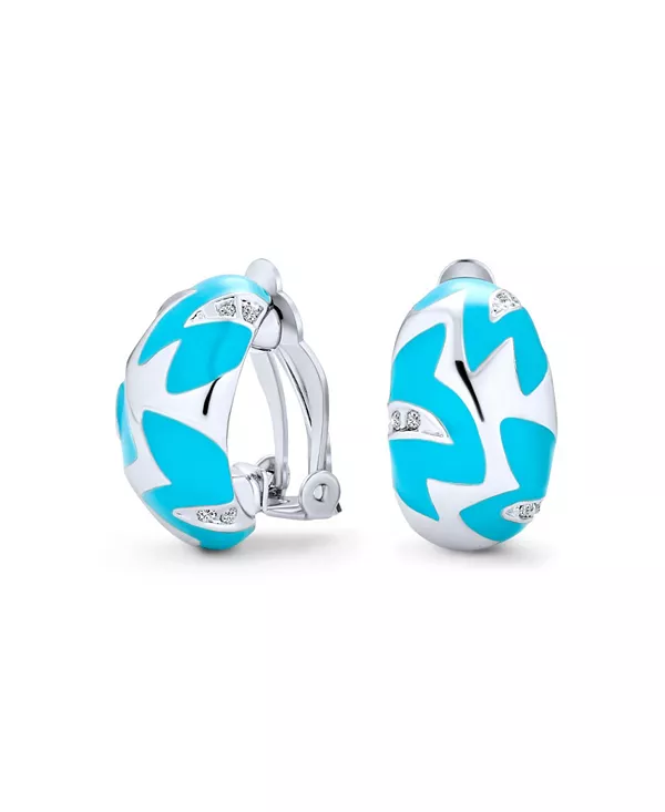 Серьги-Клипсы-Полукольца с геометрическим узором, синей эмалью, зигзагообразной формы, посеребренная латунь Bling Jewelry, blue
Серьги-Клипсы-Полукольца с геометрическим узором, синей эмалью, зигзагообразной формы, посеребренная латунь Bling Jewelry, blue