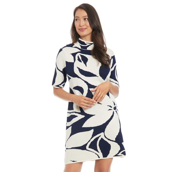Женское мини-платье-свитер с принтом и короткими рукавами под горло London Times, цвет navy ivory
Женское мини-платье-свитер с принтом и короткими рукавами под горло London Times, цвет navy ivory