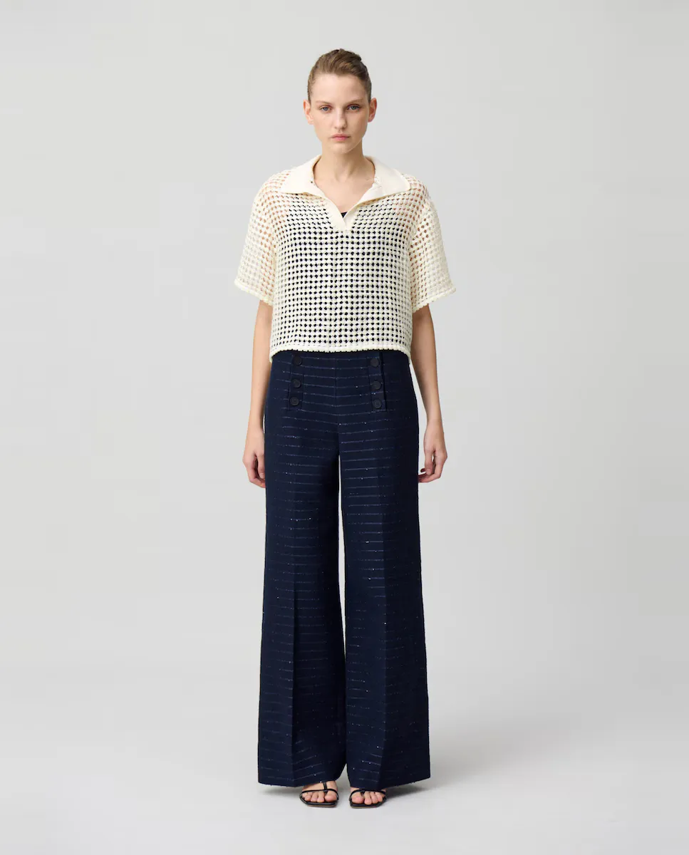 Женские брюки прямого кроя в полоску с пуговицами Claudie Pierlot, темно-синий
Женские брюки прямого кроя в полоску с пуговицами Claudie Pierlot, темно-синий