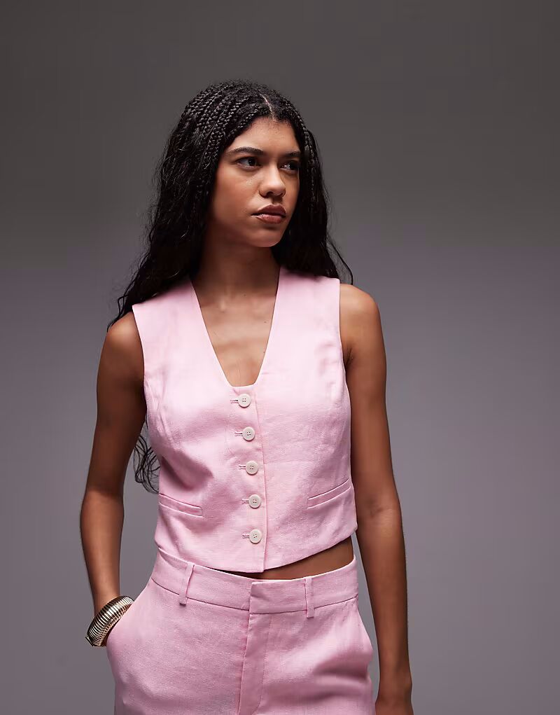 Льняной жилет Mango розового цвета
Льняной жилет Mango розового цвета