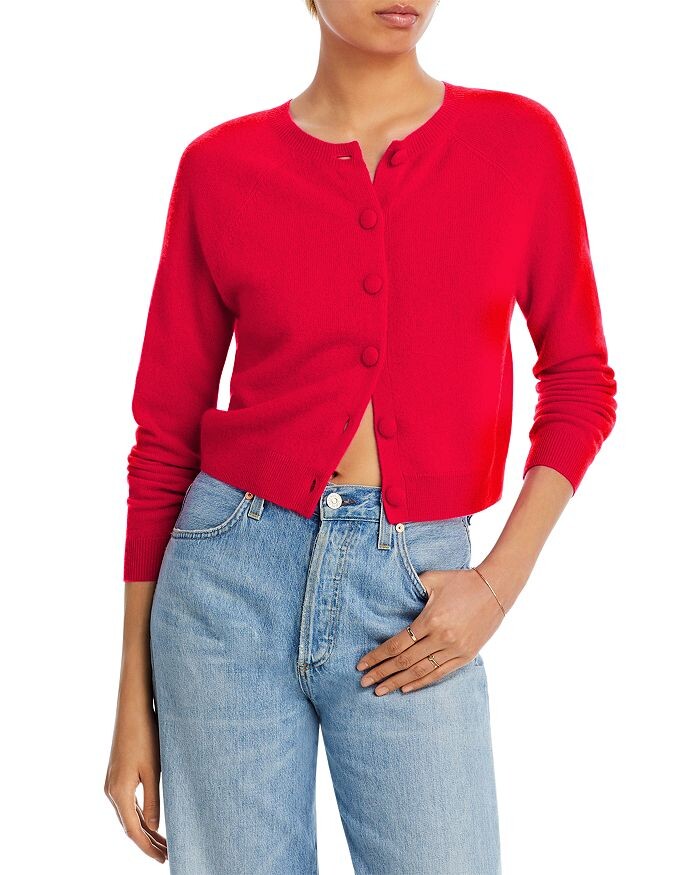 Кашемировый кардиган с круглым вырезом AQUA, красный
Кашемировый кардиган с круглым вырезом AQUA, красный