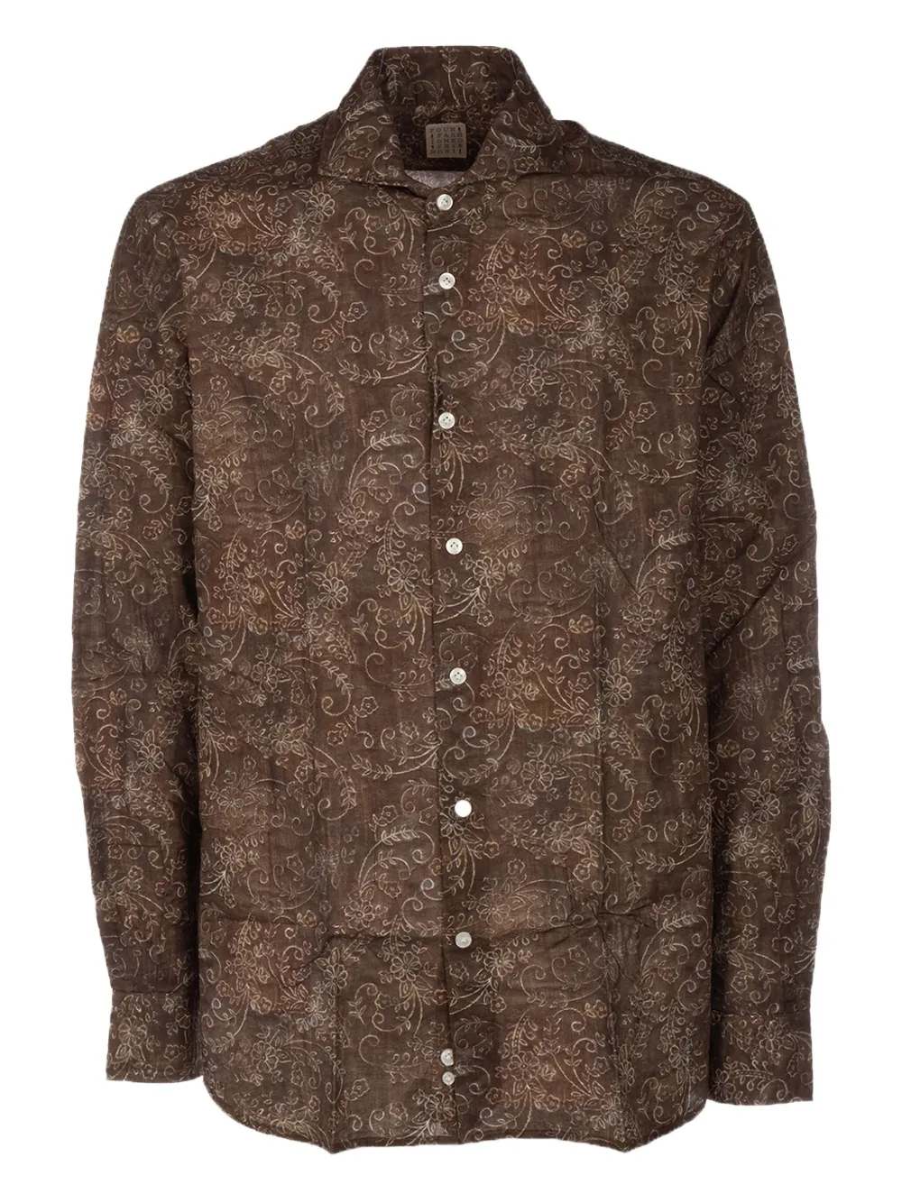 Рубашка с цветочным принтом 4FF, коричневый 
Рубашка с цветочным принтом 4FF, коричневый