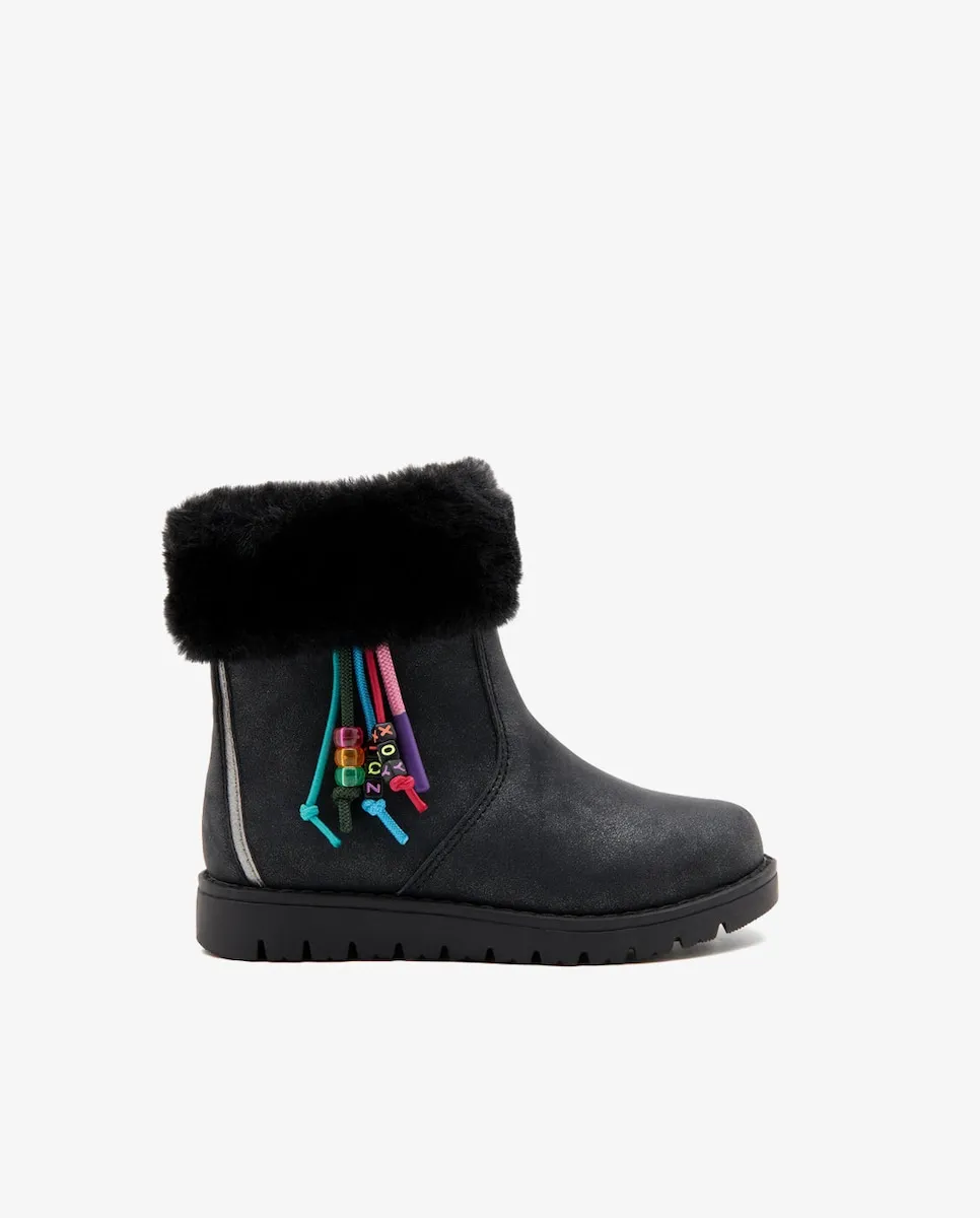 Детские ботинки с меховым ремешком и декоративными подвесками на боку Conguitos, черный
Детские ботинки с меховым ремешком и декоративными подвесками на боку Conguitos, черный