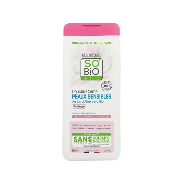 Крем для душа с алоэ вера для чувствительной и реактивной кожи, 650 мл So'Bio Etic Żele i kremy pod prysznic 
Крем для душа с алоэ вера для чувствительной и реактивной кожи, 650 мл So'Bio Etic Żele i kremy pod prysznic