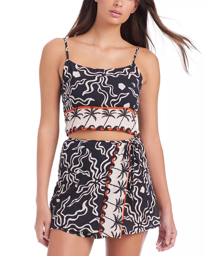 Женский пляжный хлопковый топ с завязками сзади и юбка-шорты с запахом, накидка Sanctuary, черный
Женский пляжный хлопковый топ с завязками сзади и юбка-шорты с запахом, накидка Sanctuary, черный