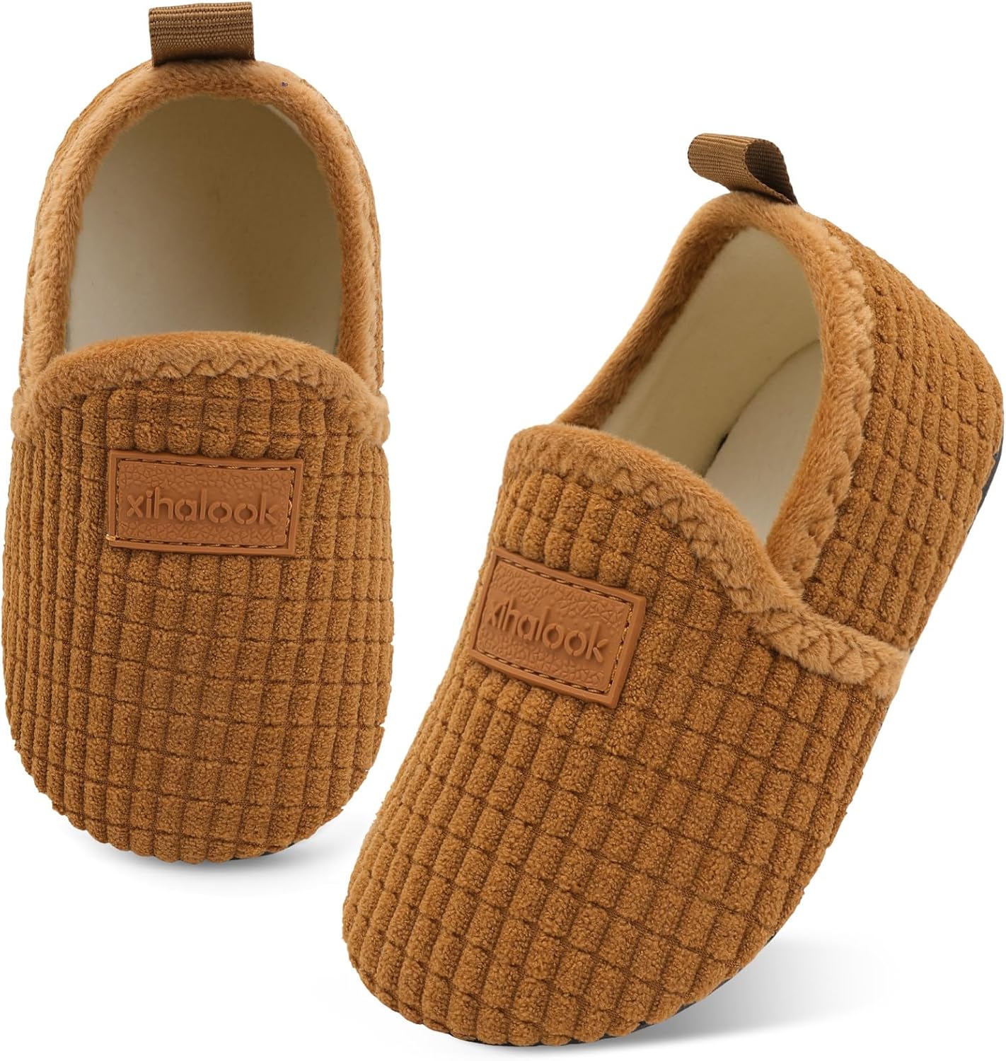 Домашние тапочки для детей XIHALOOK для мальчиков и девочек с микрофлисовой подкладкой, уютные, с подошвой против скольжения, коричневый
Домашние тапочки для детей XIHALOOK для мальчиков и девочек с микрофлисовой подкладкой, уютные, с подошвой против скольжения, коричневый