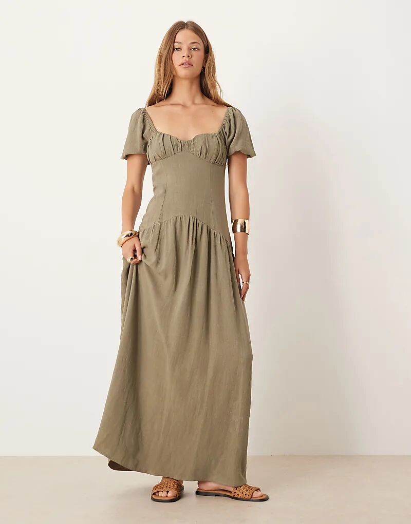 Чайное платье ASOS DESIGN с заниженной талией оливково-зеленого цвета
Чайное платье ASOS DESIGN с заниженной талией оливково-зеленого цвета