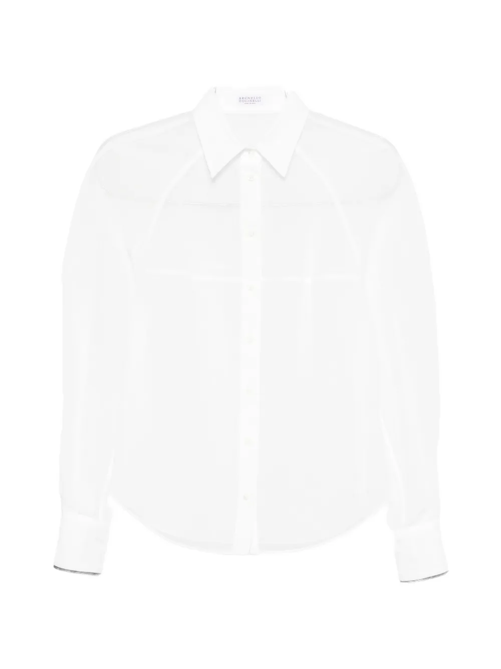 Прозрачная рубашка с длинными рукавами Brunello Cucinelli, белый
Прозрачная рубашка с длинными рукавами Brunello Cucinelli, белый