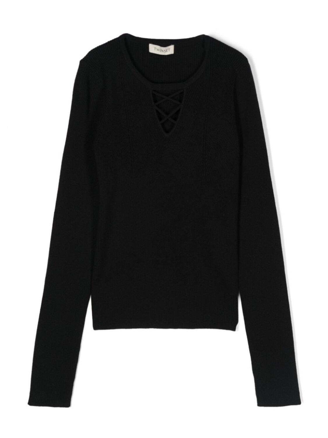 TWINSET Kids свитер с перекрещивающимися деталями в рубчик, черный
TWINSET Kids свитер с перекрещивающимися деталями в рубчик, черный