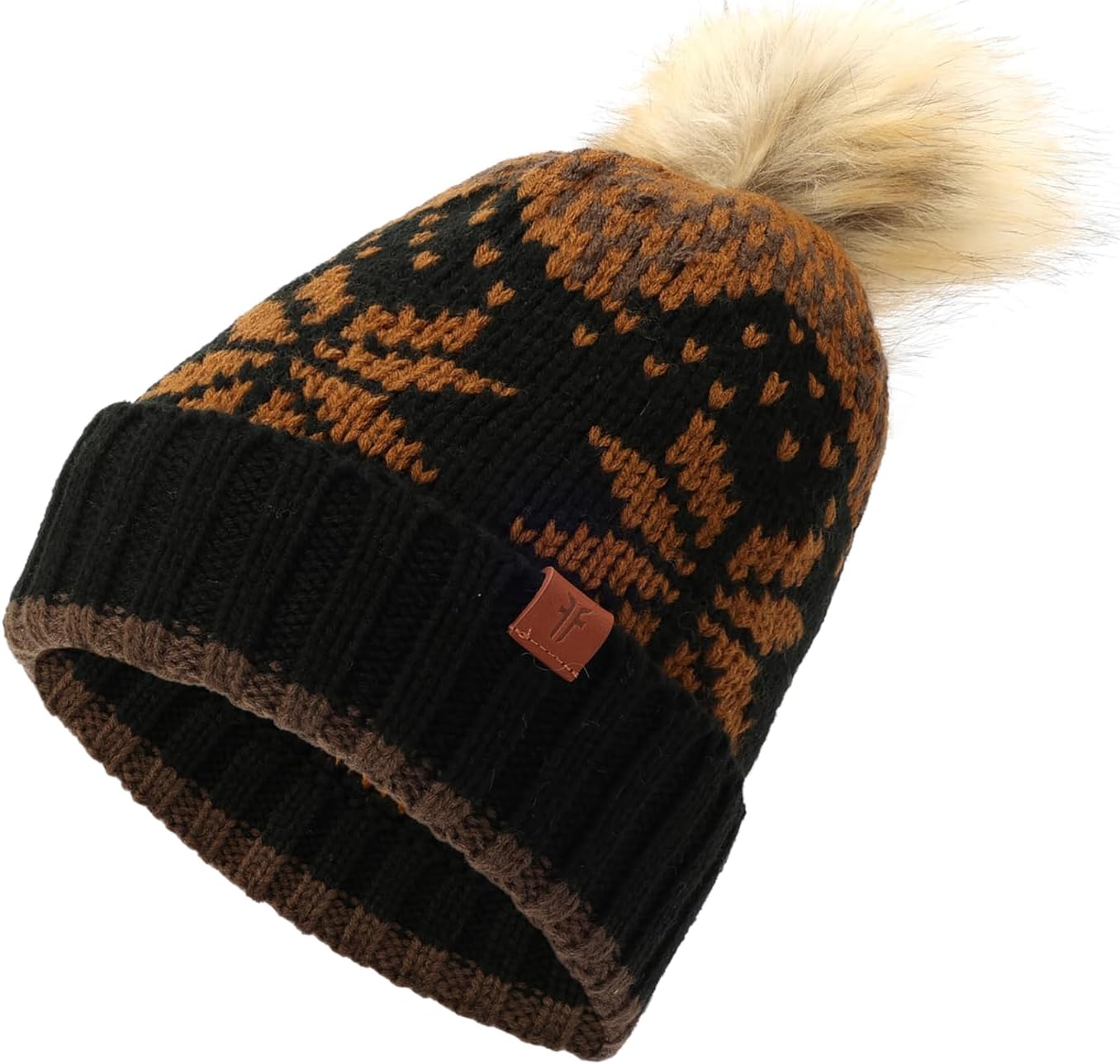 Женская шапка-бини Frye Fair Isle с манжетами и помпоном из искусственного меха, Black
Женская шапка-бини Frye Fair Isle с манжетами и помпоном из искусственного меха, Black