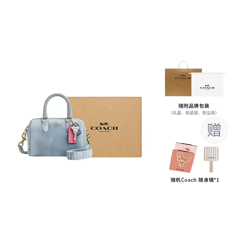 COACH Rowan Cotton Boston Bag, мини-сумка через плечо для женщин, джинсовый синий
COACH Rowan Cotton Boston Bag, мини-сумка через плечо для женщин, джинсовый синий