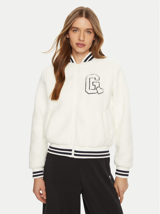 Бомбер стандартного кроя Guess, белый
Бомбер стандартного кроя Guess, белый