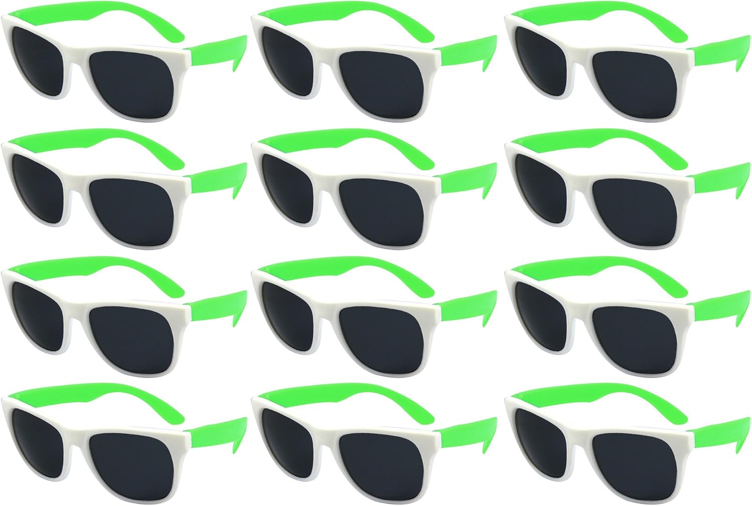 EDGEIWEAR, набор из 12 неоновых солнцезащитных очков в стиле 80-х для вечеринок, размеры для взрослых и детей, сертифицированы по стандарту CPSIA, не содержат свинца (Pb), White Frame / Green Temple
EDGEIWEAR, набор из 12 неоновых солнцезащитных очков в стиле 80-х для вечеринок, размеры для взрослых и детей, сертифицированы по стандарту CPSIA, не содержат свинца (Pb), White Frame / Green Temple