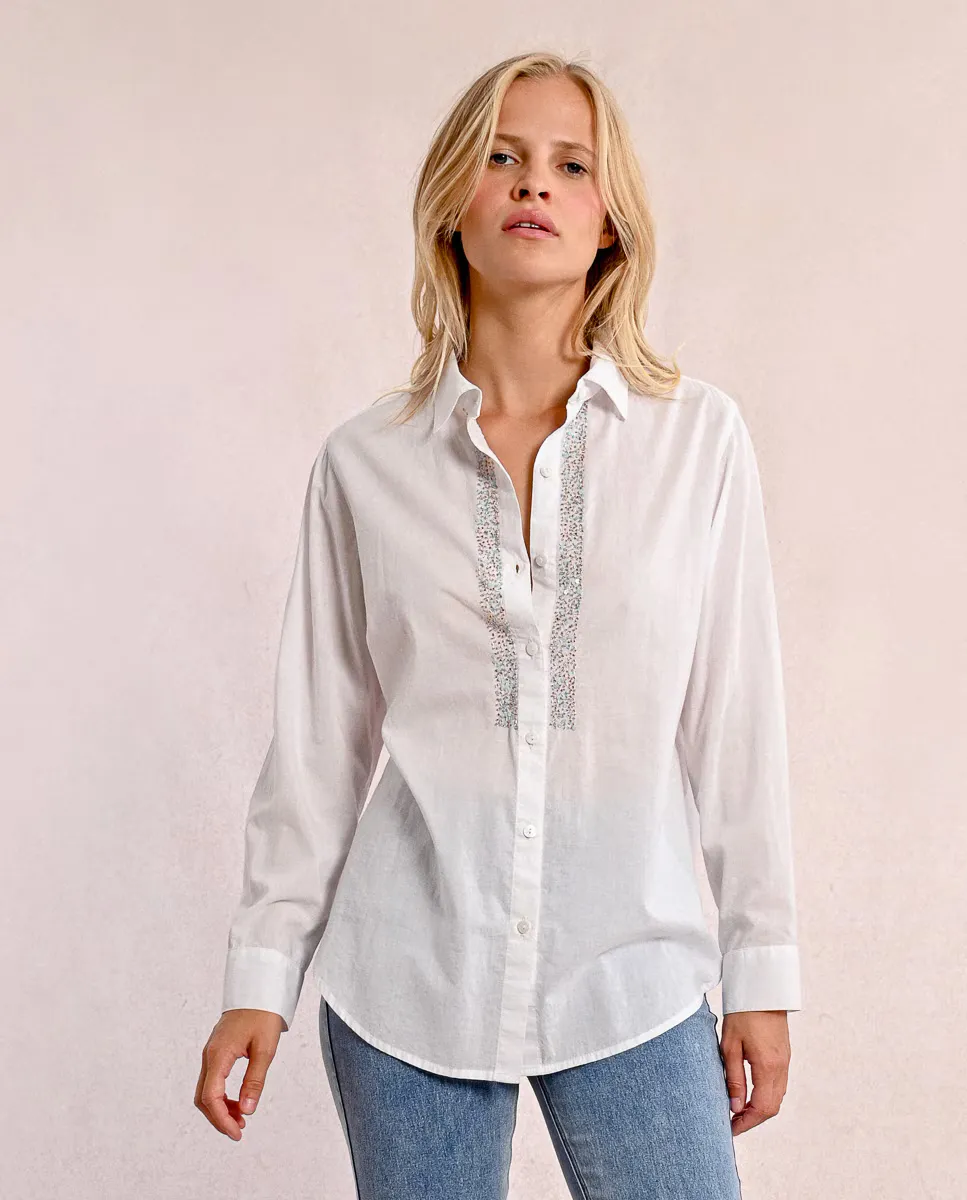 Женская рубашка с длинными рукавами, расшитая бисером Molly Bracken, белый
Женская рубашка с длинными рукавами, расшитая бисером Molly Bracken, белый