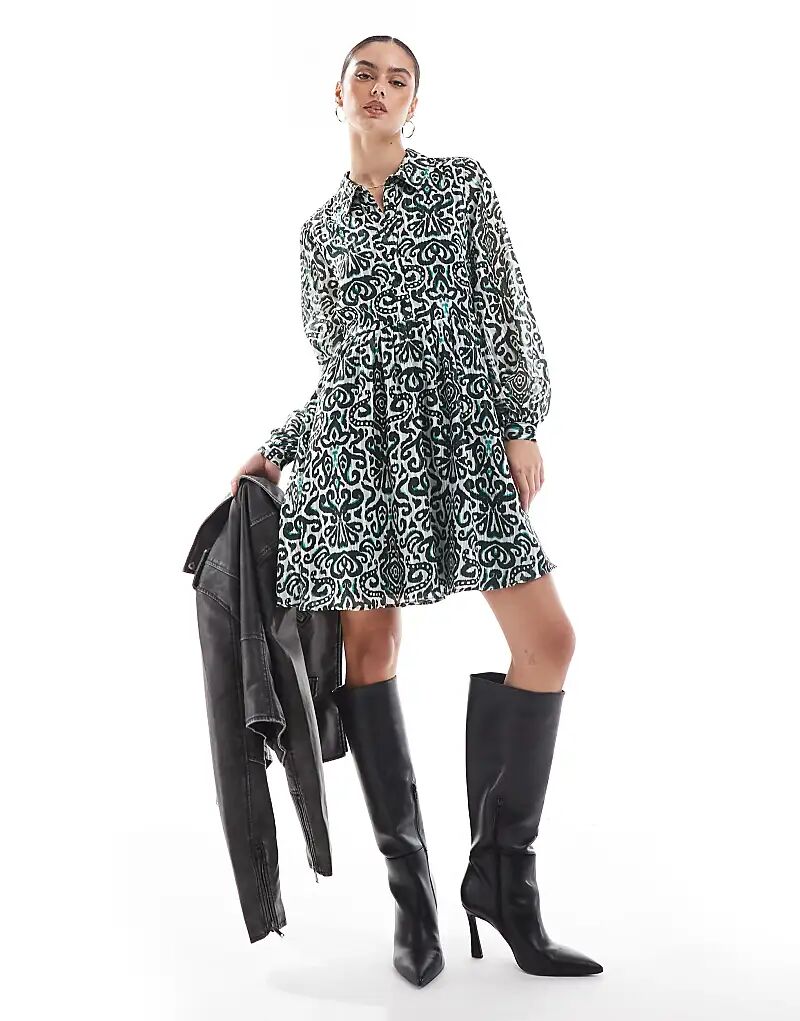 Платье-рубашка мини с дамасским принтом в разноцветном цвете Lovedrobe
Платье-рубашка мини с дамасским принтом в разноцветном цвете Lovedrobe