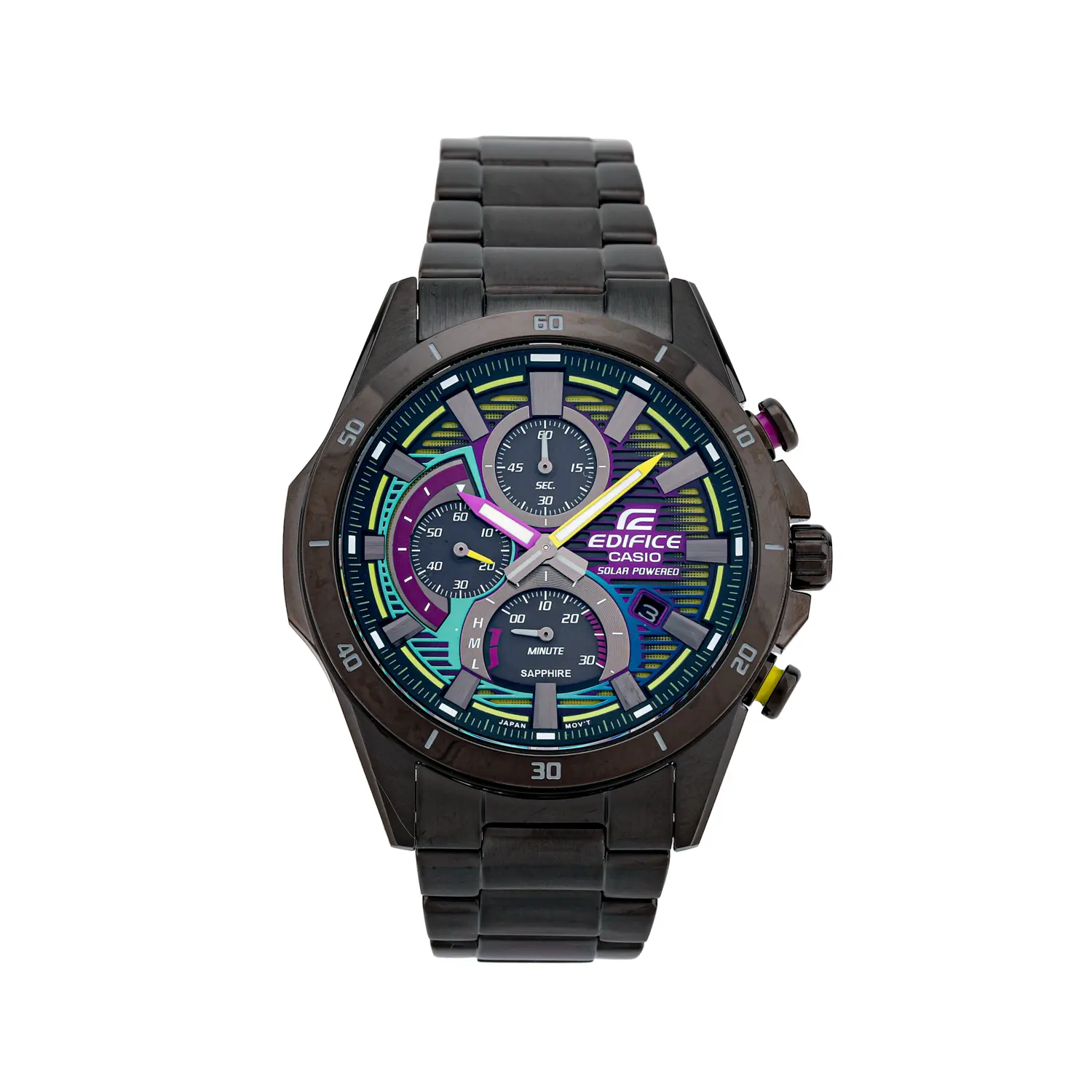 CASIO Часы Men EDIFICE Black Watch, Black Purple Green Watch Dial
CASIO Часы Men EDIFICE Black Watch, Black Purple Green Watch Dial