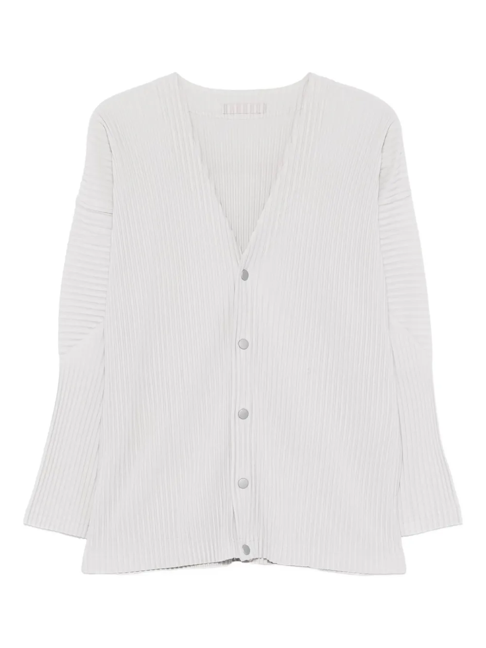 Плиссированный кардиган на пуговицах Issey Miyake, серый 
Плиссированный кардиган на пуговицах Issey Miyake, серый