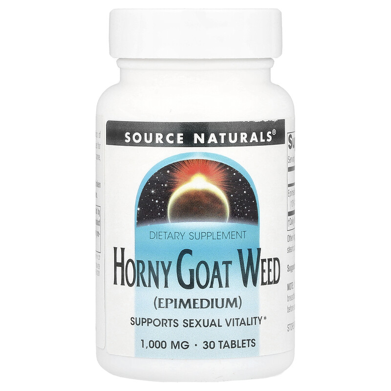 Source Naturals, Horny Goat Weed, 1000 мг, 30 таблеток
Source Naturals, Horny Goat Weed, 1000 мг, 30 таблеток