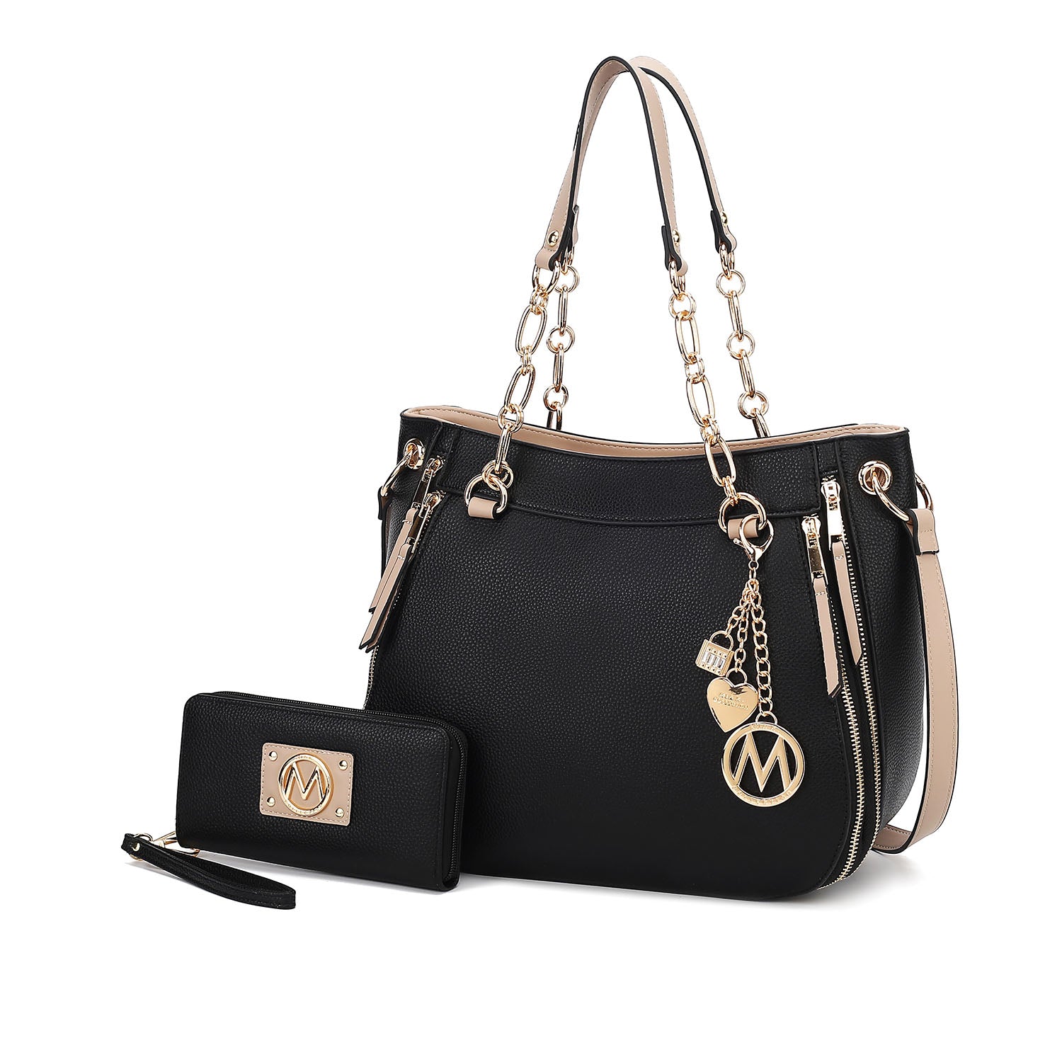 Комплект из женской сумки через плечо и кошелька Lina от Mia K MKF Collection By Mia K., черный/бежевый
Комплект из женской сумки через плечо и кошелька Lina от Mia K MKF Collection By Mia K., черный/бежевый