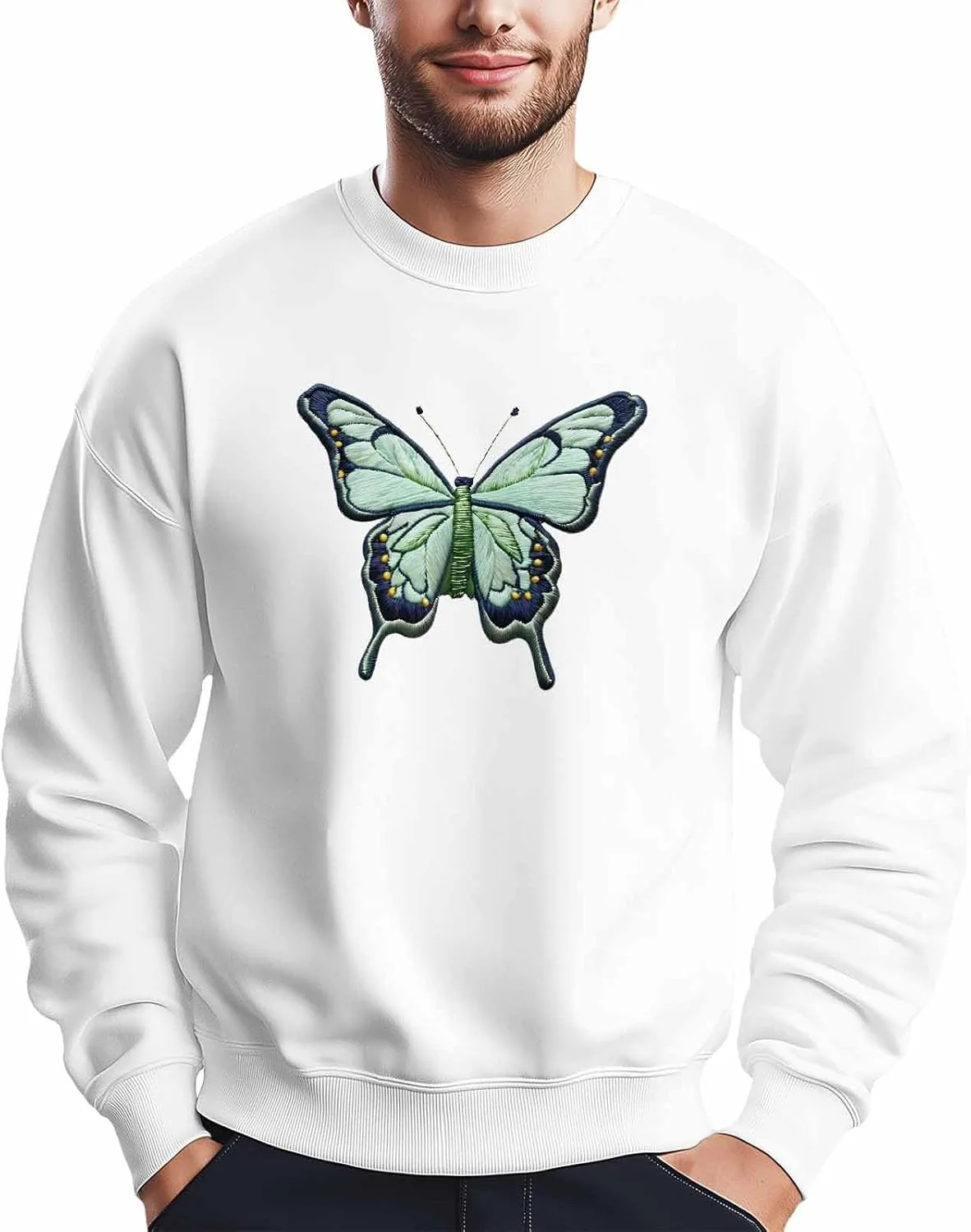 Мужской свитшот с принтом бабочки в сине-зеленых тонах, Crewneck, Long Sleeve Winvebermior
Мужской свитшот с принтом бабочки в сине-зеленых тонах, Crewneck, Long Sleeve Winvebermior