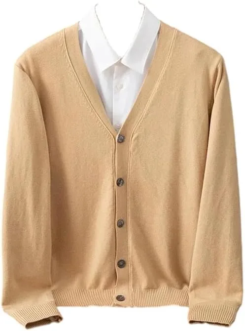 Мужской кардиган с длинным рукавом и v-образным вырезом
Мужской кардиган с длинным рукавом и v-образным вырезом