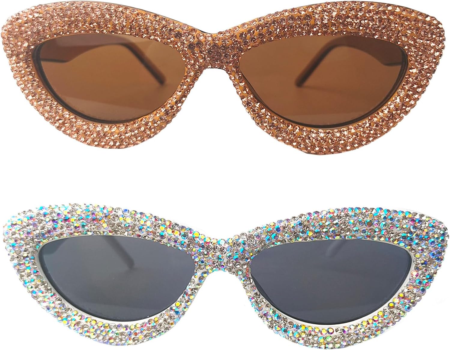 Willochra Модные солнцезащитные очки «кошачий глаз» со стразами для женщин, блестящие, модные, с кристаллами, для вечеринок, сверкающие, с бриллиантами, женские, 2pcs-white&brown
Willochra Модные солнцезащитные очки «кошачий глаз» со стразами для женщин, блестящие, модные, с кристаллами, для вечеринок, сверкающие, с бриллиантами, женские, 2pcs-white&brown