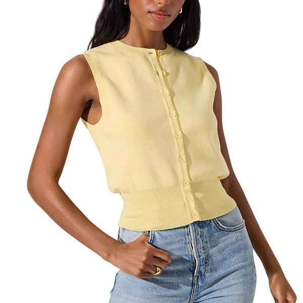 Женский безрукавный свитер-жилет легкий повседневный трикотажный топ с круглым вырезом и пуговицами Yesfashion, Yellow
Женский безрукавный свитер-жилет легкий повседневный трикотажный топ с круглым вырезом и пуговицами Yesfashion, Yellow