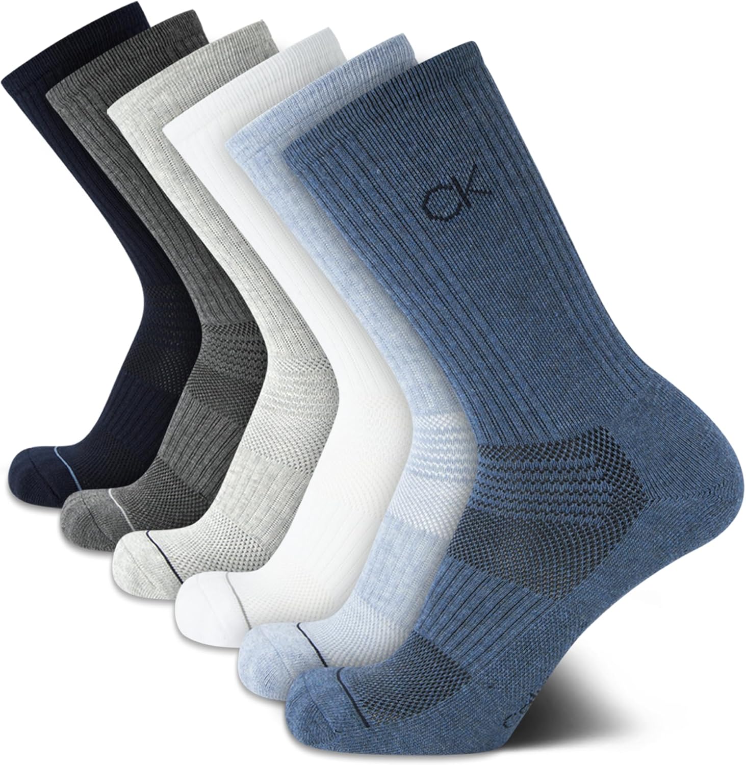 Мужские носки Calvin Klein под повседневную одежду - 6 пар носков из хлопковой смеси с мягкой подкладкой, с усиленной пяткой и носком, не сдавливающей манжетой, Blue Assorted
Мужские носки Calvin Klein под повседневную одежду - 6 пар носков из хлопковой смеси с мягкой подкладкой, с усиленной пяткой и носком, не сдавливающей манжетой, Blue Assorted