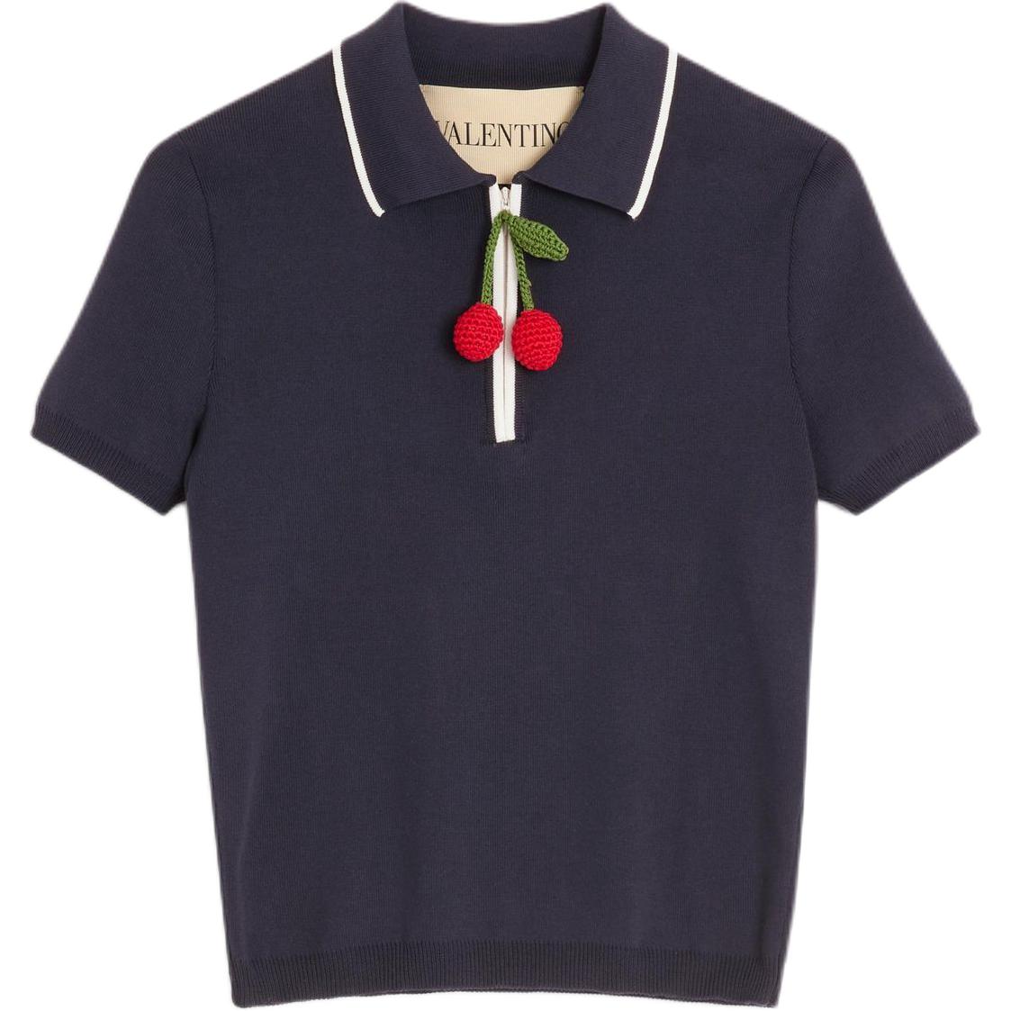 Топ Cherry Embellished Short Sleeved Polo Top Valentino, синий
Топ Cherry Embellished Short Sleeved Polo Top Valentino, синий