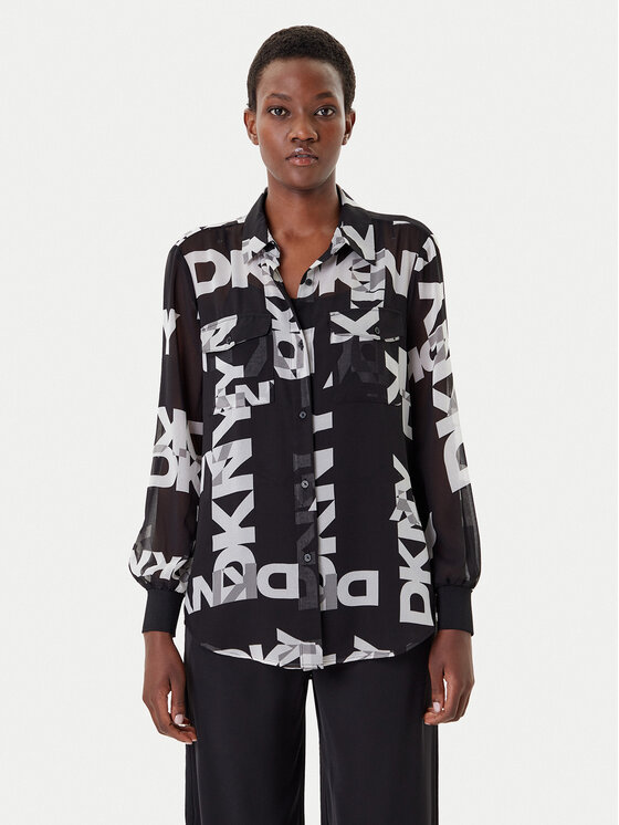 Рубашка regular fit P4RA6FXZ Dkny, чёрный 
Рубашка regular fit P4RA6FXZ Dkny, чёрный