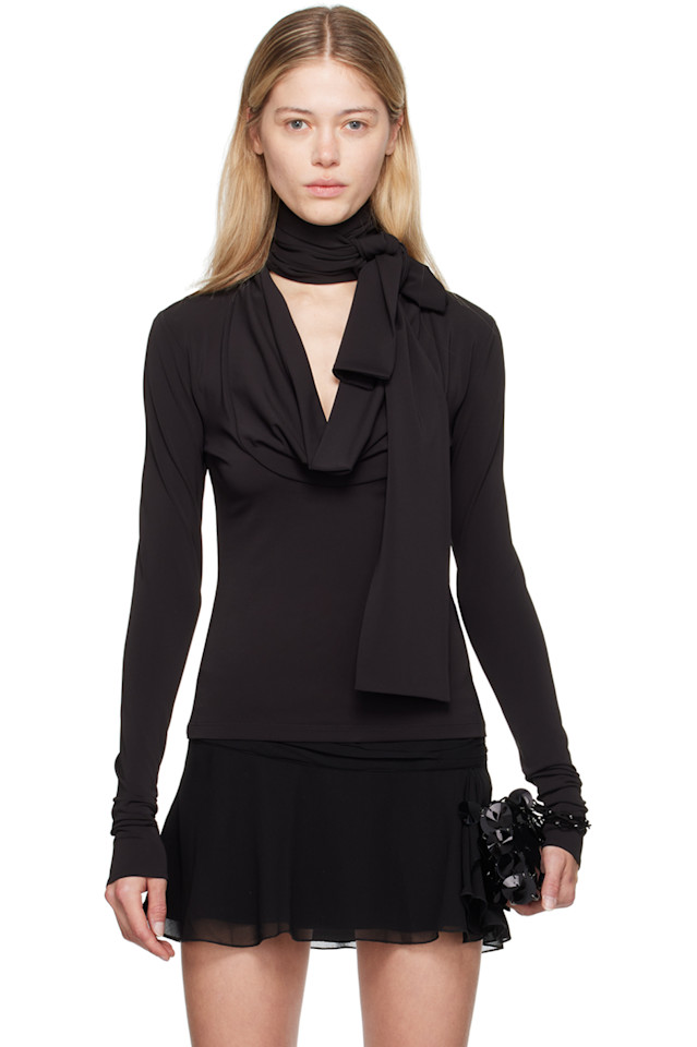 Длинный рукав с драпировкой на шее Blumarine, черный
Длинный рукав с драпировкой на шее Blumarine, черный