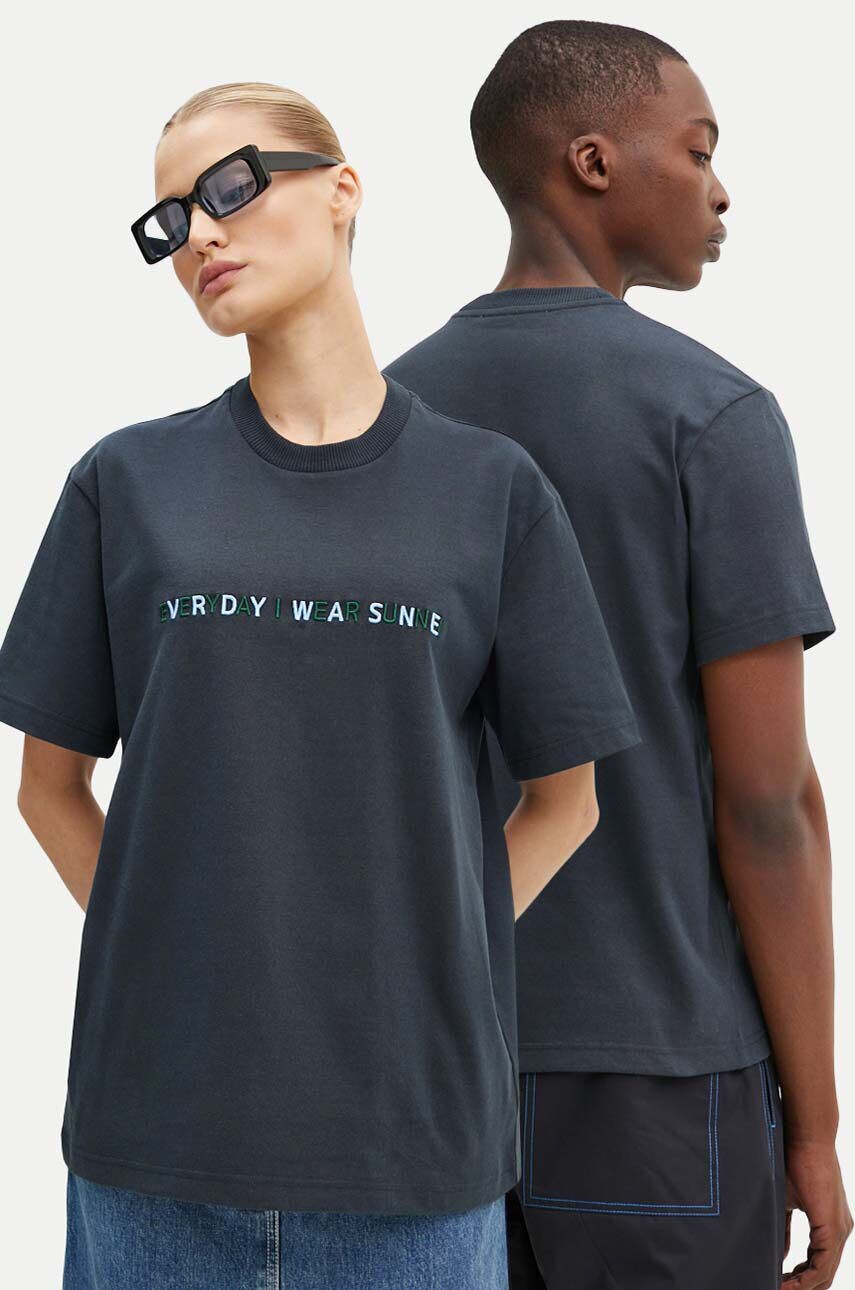 Хлопковая футболка Sunnei, темно-синий
Хлопковая футболка Sunnei, темно-синий