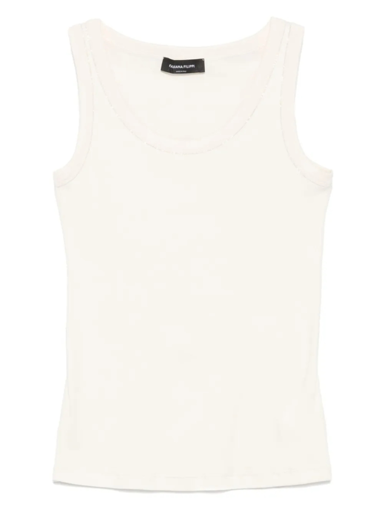 Топ Fabiana Filippi с круглым вырезом и отделкой в рубчик, белый
Топ Fabiana Filippi с круглым вырезом и отделкой в рубчик, белый